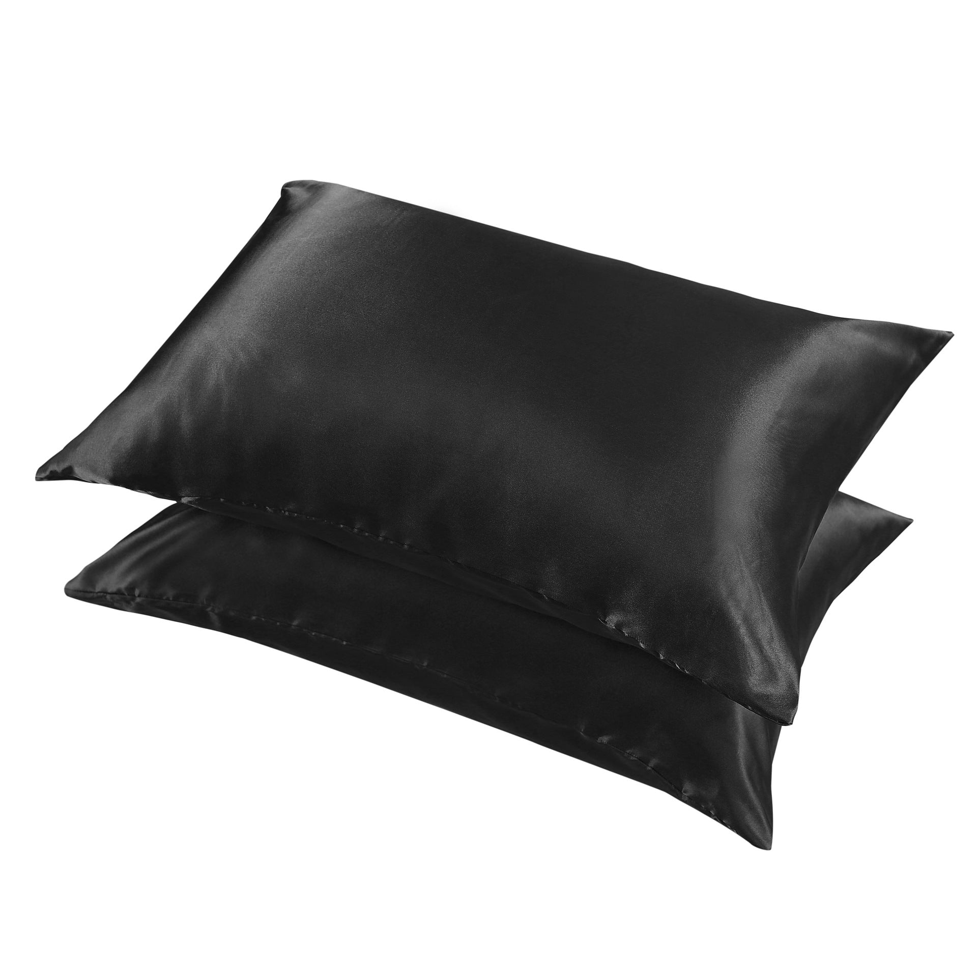 Black hair and outlet silk pillowcase