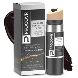 PROCOVR™ Hair Loss Concealer Cream The ORIGINAL for Thinning & Balding with Saw Palmetto & Rosemary Extract | Hairline Enhancer, Hair Mascara, Root Touch Up | More Natural than Hair Fibers & Hair Line Powder for Hair Loss Coverage, Thicker Hair